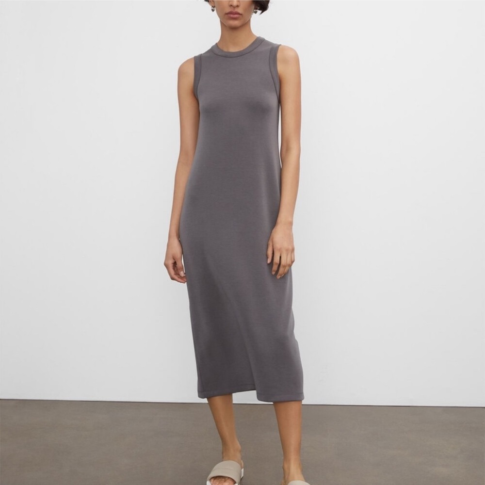 Club Monaco Grey Sleeveless Knit Tank‎ Midi Dress Small - Picture 2 of 8